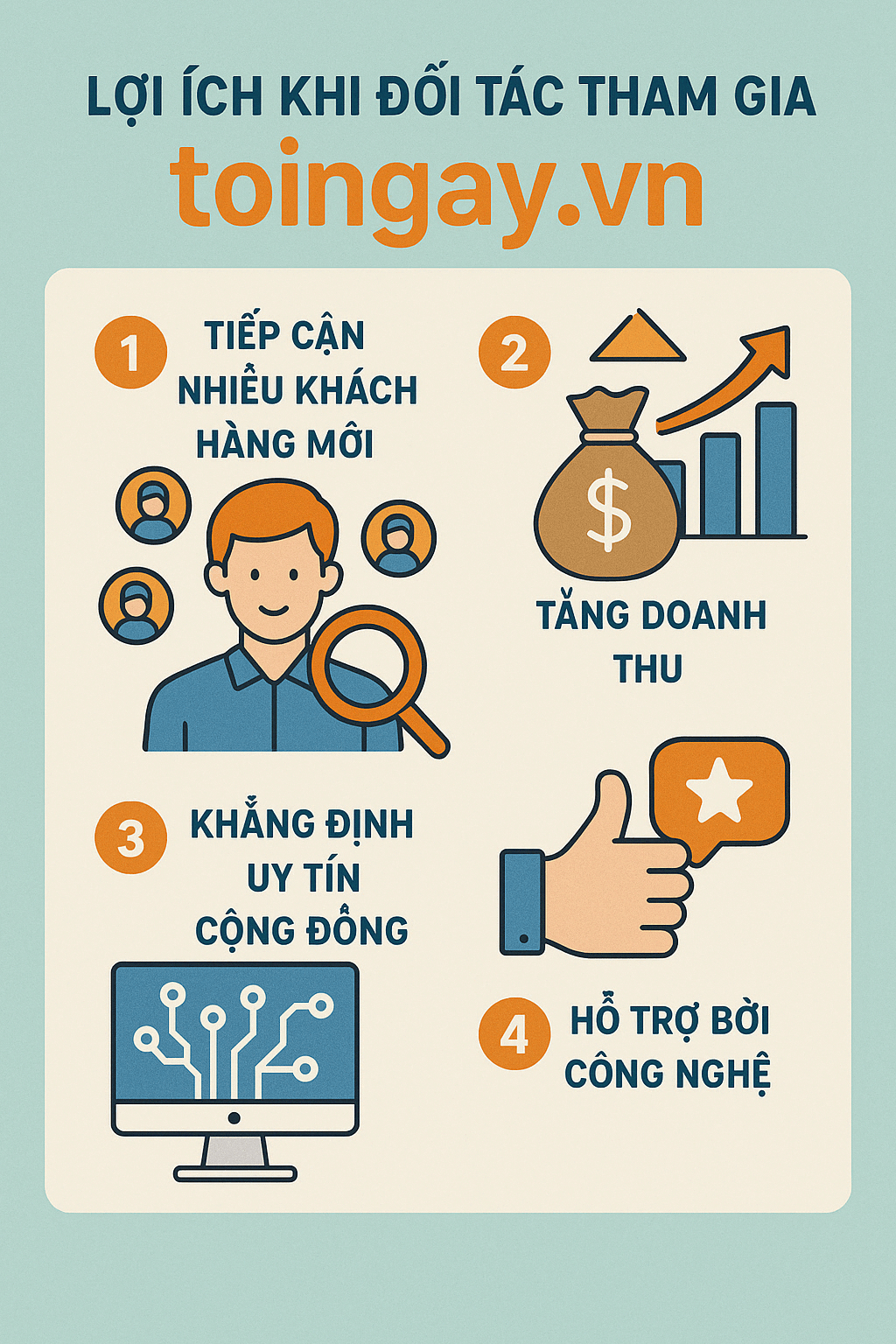 Lợi ích của các đối tác khi tham gia nền tảng toingay.vn